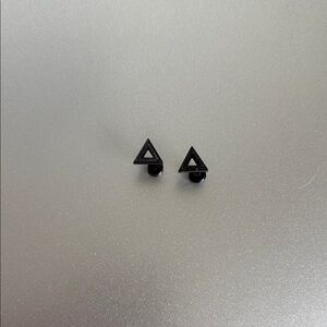 Black Triangle Stud Earrings